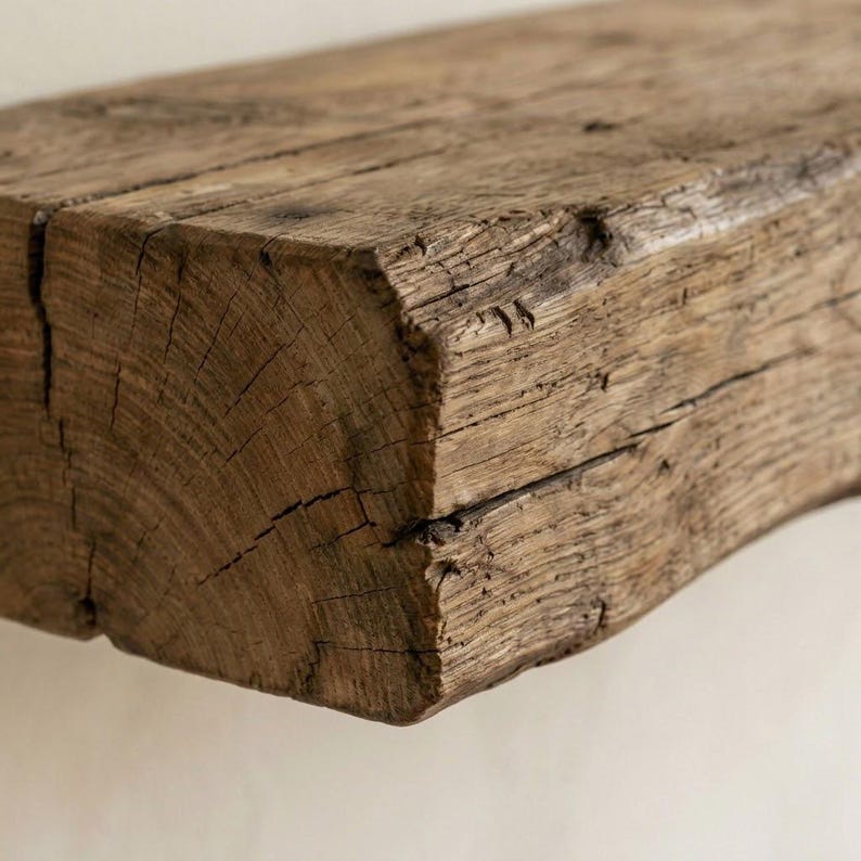 Luxury Solid Wood Floating Mantel, Rustic Wall Ledge, Farmhouse Fireplace Decor - 5 Feet length, 3 Inch Thickness