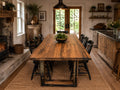 Solid Wood Office Table, Solid Wood Office Desk, Handmade Solid Live Edge Dining Table: Farmhouse Style