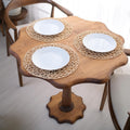 Premium Handcrafted Scalloped Pedestal Bistro Table | Solid Wood Round Kitchen Accent Table