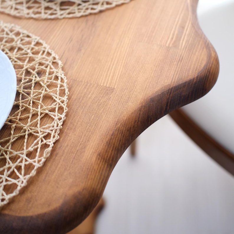 Premium Handcrafted Scalloped Pedestal Bistro Table | Solid Wood Round Kitchen Accent Table