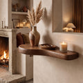 Luxury Wall Mounted Floating Shelf , Organic Floating Shelf, Asymmetric Wood Wall Decor, Entryway Accent