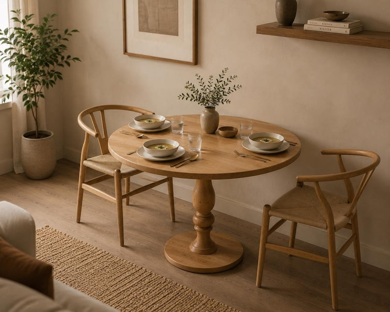 Luxury Solid Teak Wood Bistro Table,  Wooden Round Dining Table, Small Kitchen Table,Tea/ Coffee Table