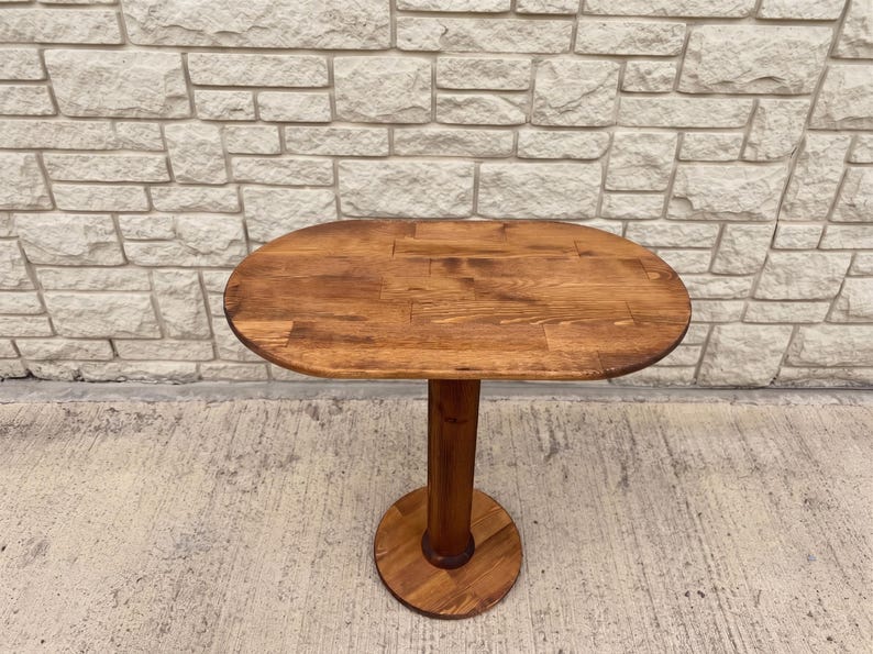 Luxury Handcrafted Oval Dining Table for 2–4, Solid Wood Scandinavian Kitchen Table, Compact Breakfast Table for Small Apartments ( Only Table)