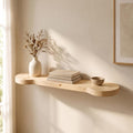 Luxury Rounded Corners Pine Wood Wood Floating Shelf, Organic Rounded Wall Shelf - 2.5 Feet