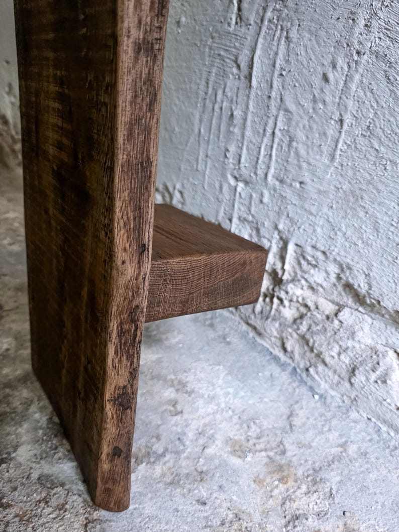 Low Console Table Decorative Wabi Sabi Bench Japanese Solid Wood Furniture Wood Slab Bench Earth Toned Display Bench Earthy Colour Interior