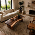Solid Wood Live Edge Coffee Table, Modern Wood Coffee Table, Rustic Sofa Table, Unique Low Table, Handmade Natural Wood Centerpiece