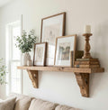 Luxury Premium Rustic Solid Wood Floating Shelf with Corbels
