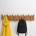 Luxury Wooden Coat Rack Wall Mounted Handmade Solid Oak Natural Wood Hook Rail for Hallway
