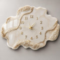 Large Geode Resin Wall Clock, White Gold Marble Clock, Luxury Epoxy Wall Decor, Oversized Handmade Clock, Modern Housewarming Gift