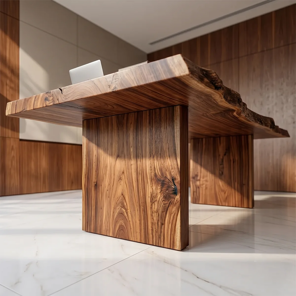 Luxury office Desk , Solid Wood , Live Edge Executive Desk | Modern Office & Conference Table