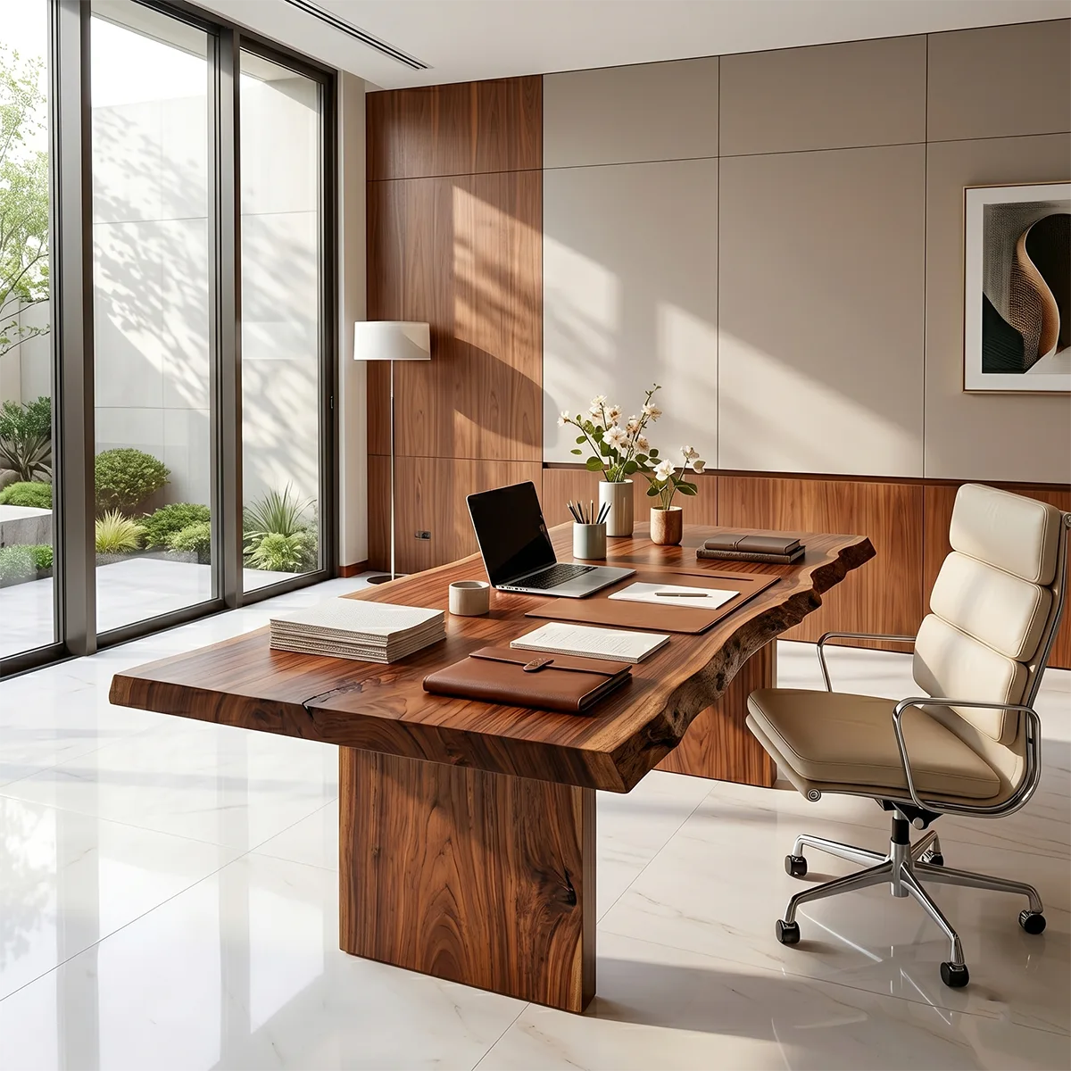Luxury office Desk , Solid Wood , Live Edge Executive Desk | Modern Office & Conference Table